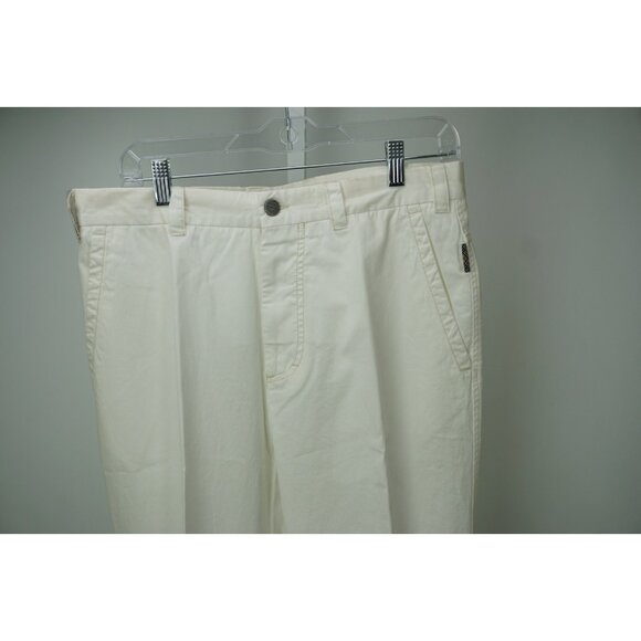 Burberry London White 100% Cotton Pants Sz 50 NEW